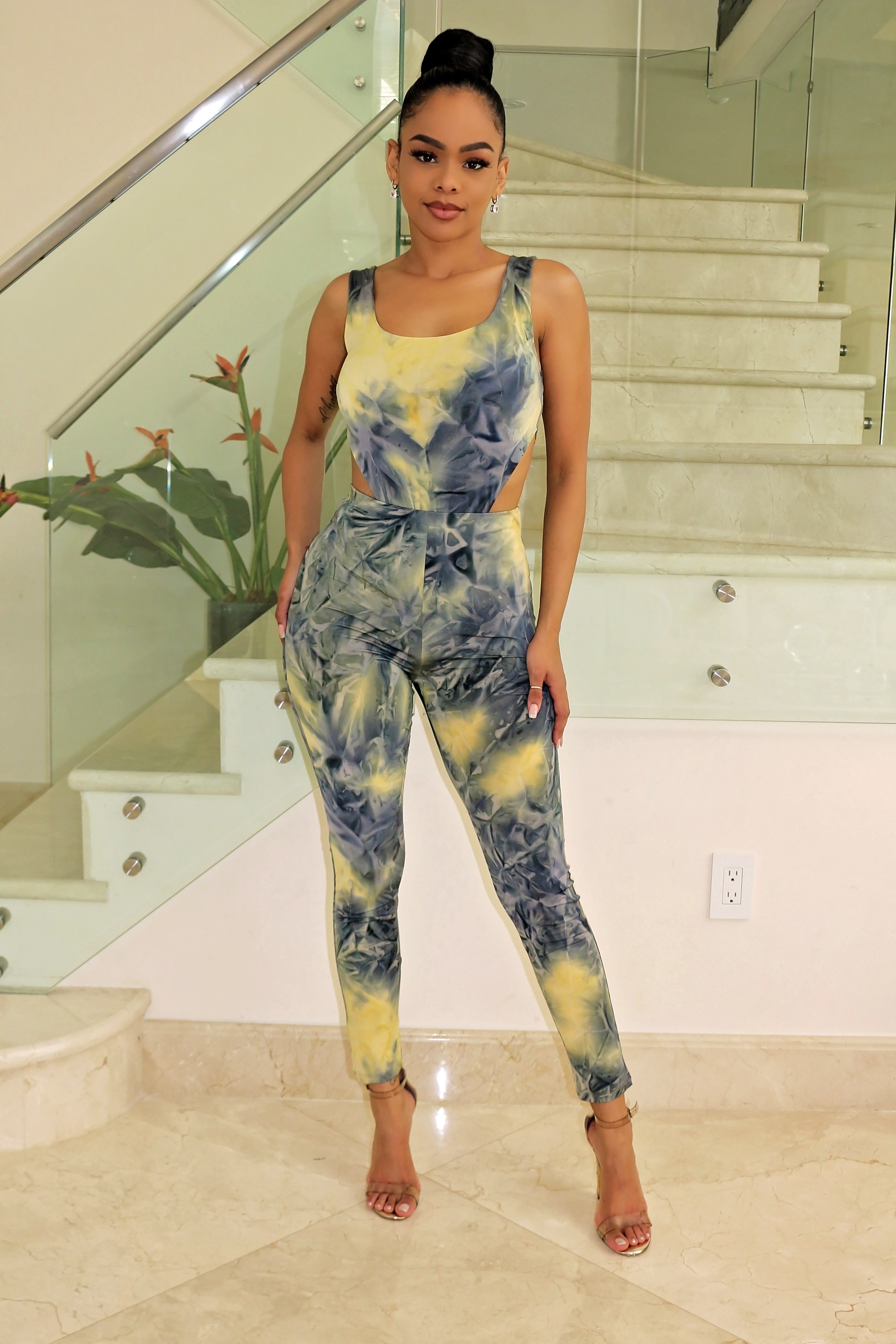 Tie dye bodysuit pants set - Semai House Of fashion