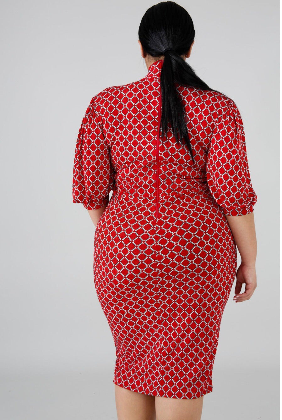 Kris Hot Red Plus size Mini Dress - Semai House Of fashion