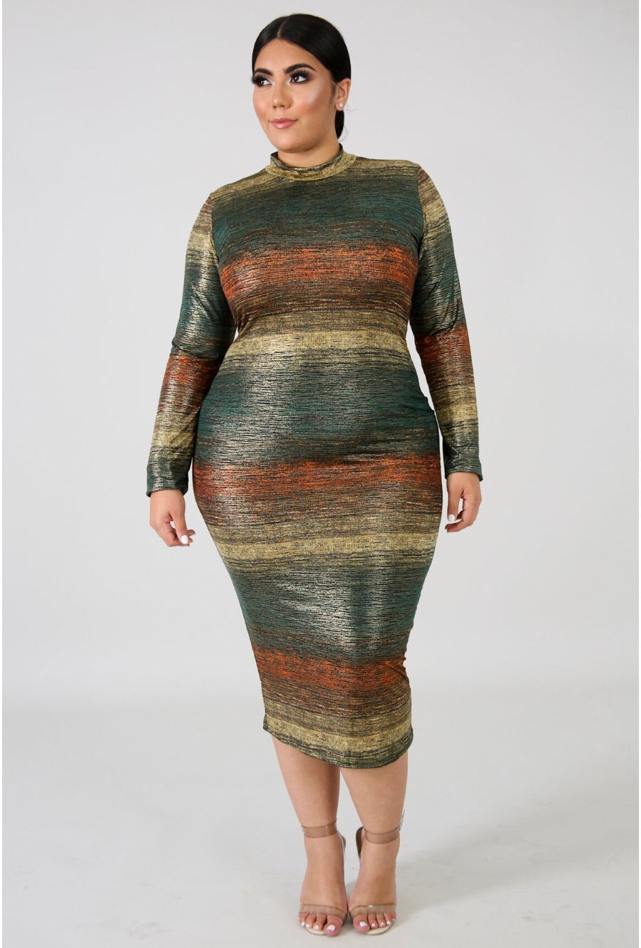 Shine On Them Plus Size Midi Dress - Semai House Of fashion