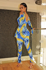 Long sleeve Tie dye Jumpsuit - Semai House Of fashion