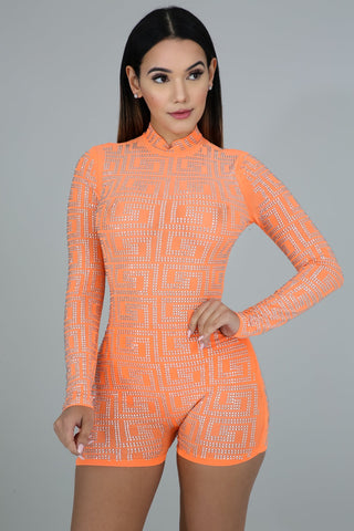 On The Go Romper - Orange