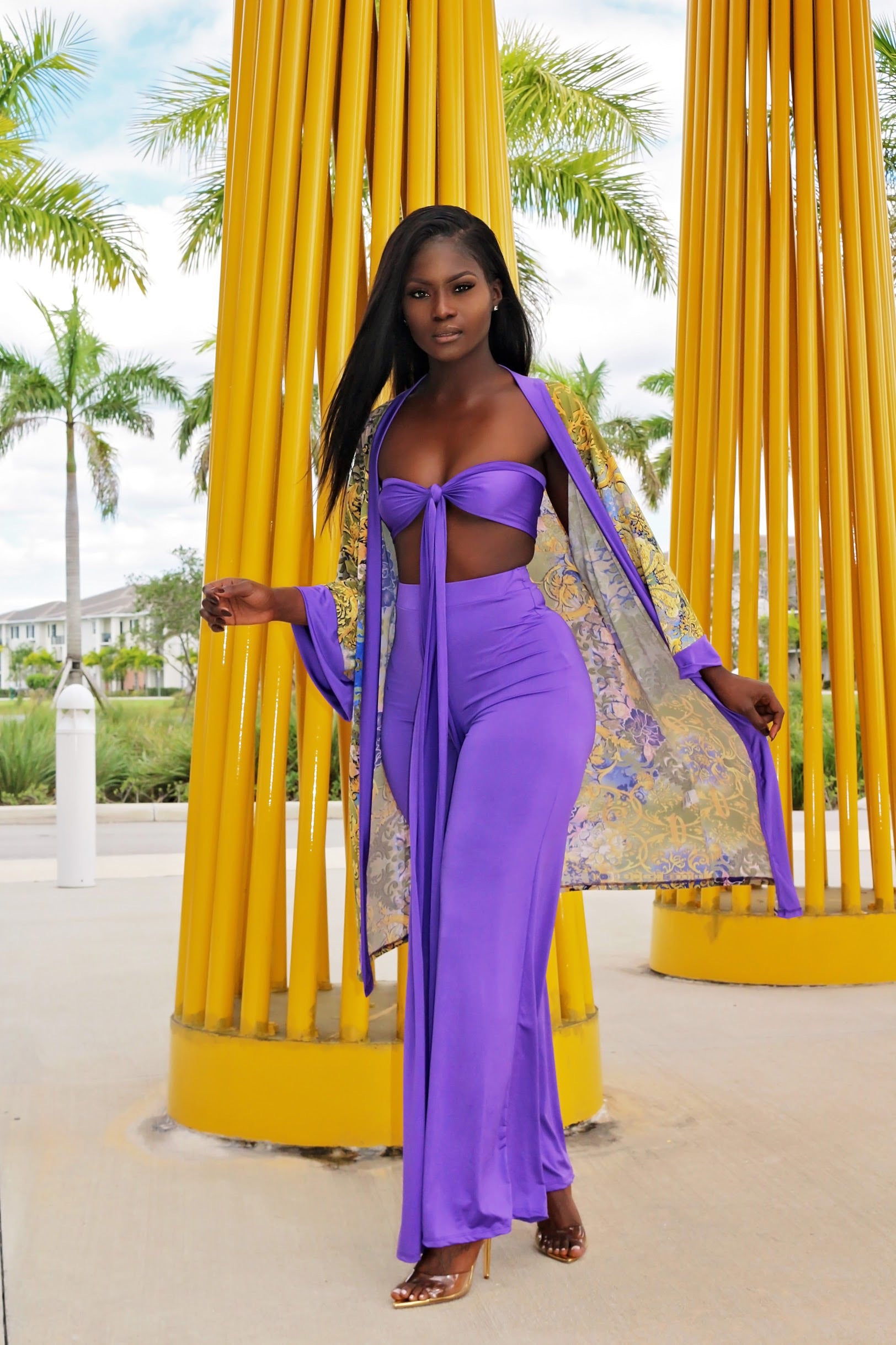 Calling My Name 3 piece Set Purple - Semai House Of fashion